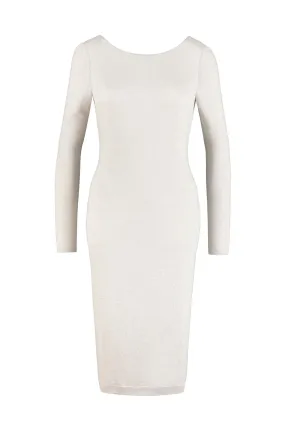 ACNIDA IVORY JERSEY DRESS