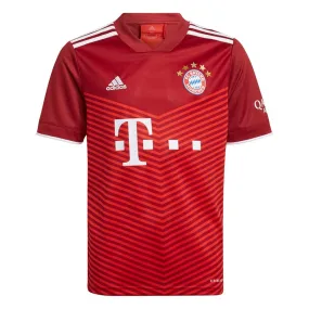 adidas FC Bayern Munich 2021/22 Short Sleeve Home Jersey - Youth - True Red