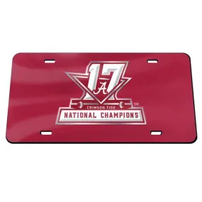 Alabama Crimson Tide 2017-2018 National Champions Crystal Mirror License Plate