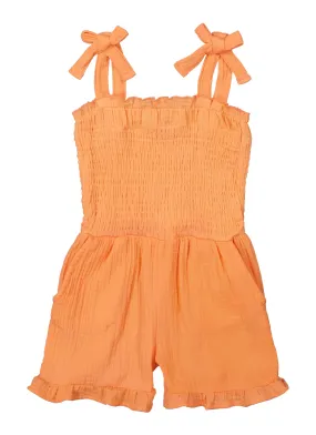 Baby Girls 0-9M Gauze Knit Smocked Romper