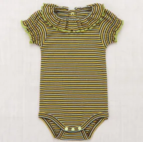 Balloon Sleeve Paloma Onesie in Bark Stripe by Misha & Puff