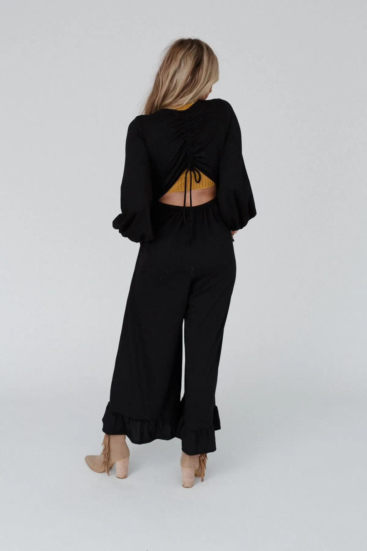 Best Intentions Long Sleeve Jumpsuit - Black