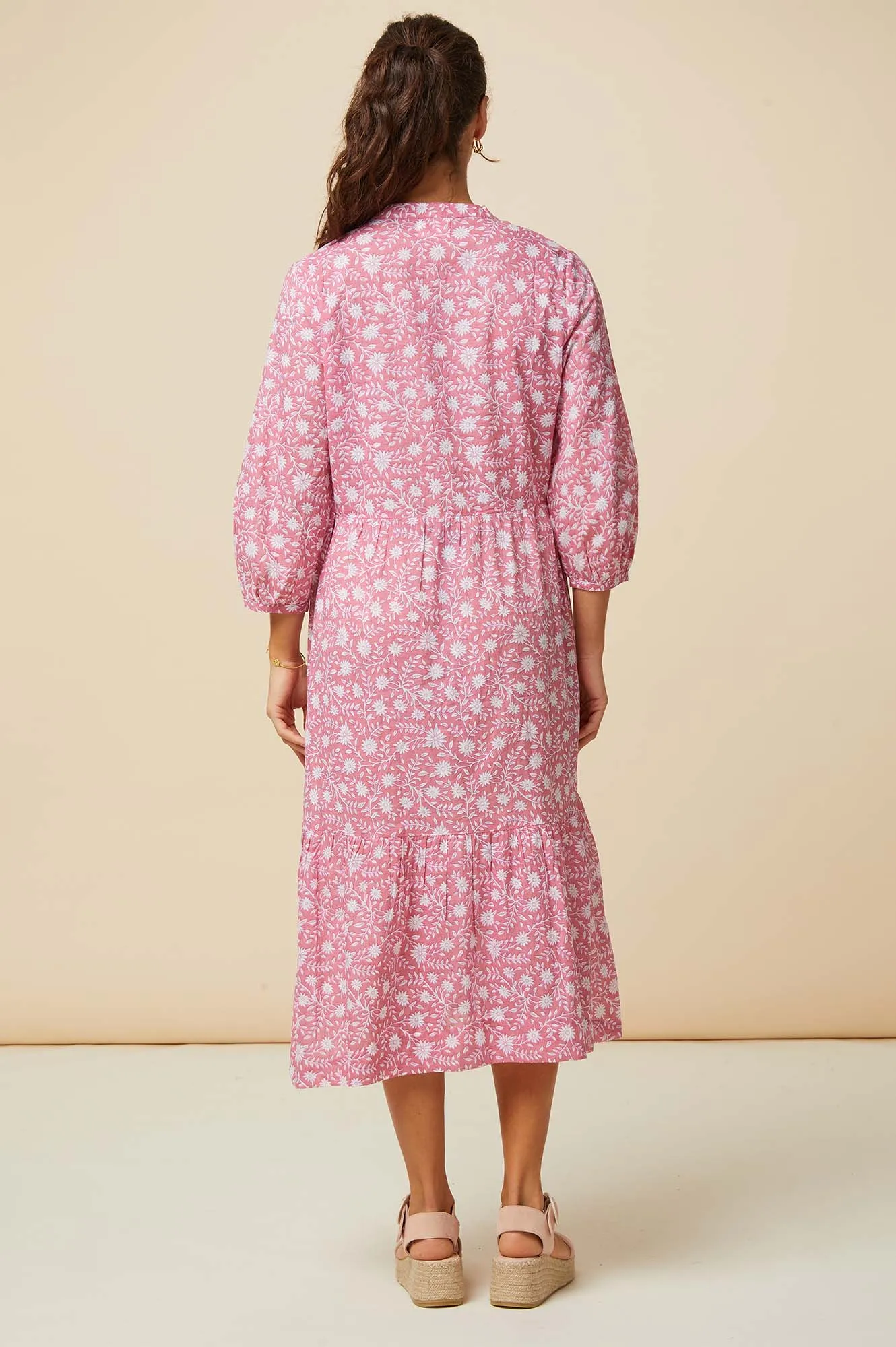 Charlotte Dress | Primula Pink/White