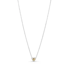 Domed Golden Heart Collier Necklace