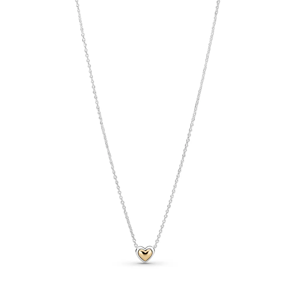 Domed Golden Heart Collier Necklace