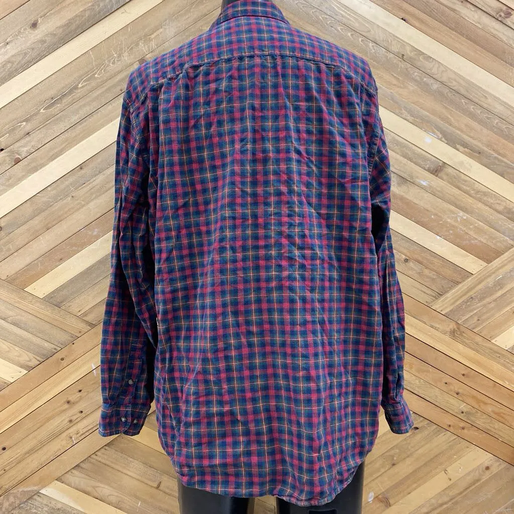 Eddie Bauer - Men's Flannel Shirt - MSRP $95: Red/Green-men-LG - Tall