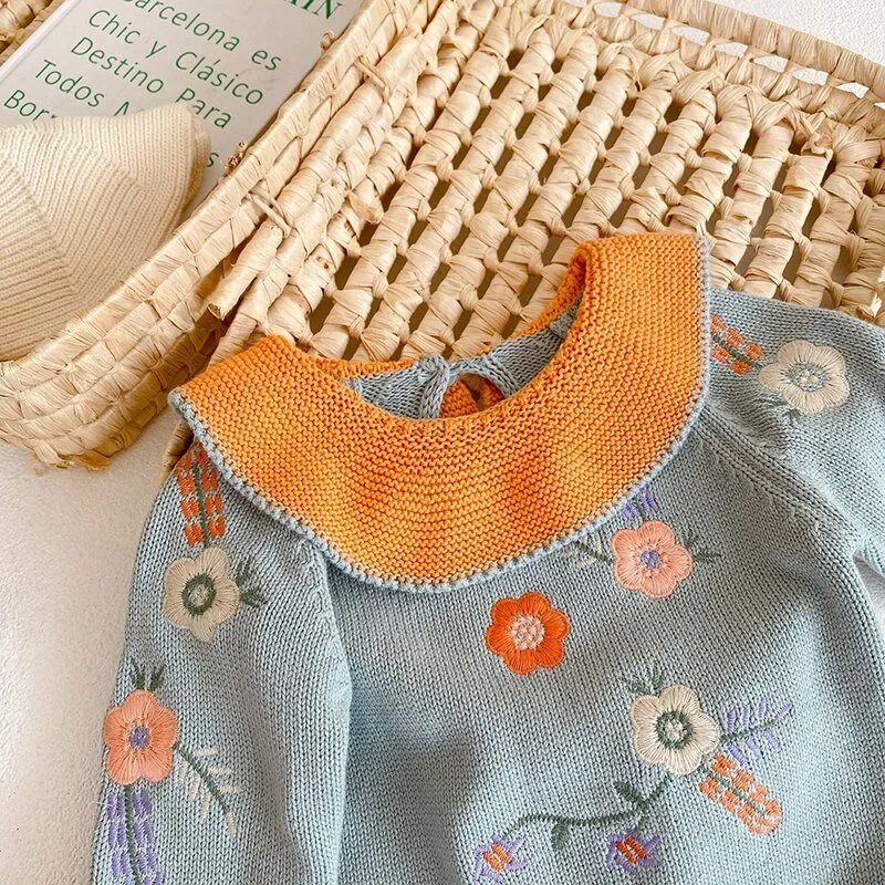 Embroidered Knit Sweater and Bloomers Ensemble