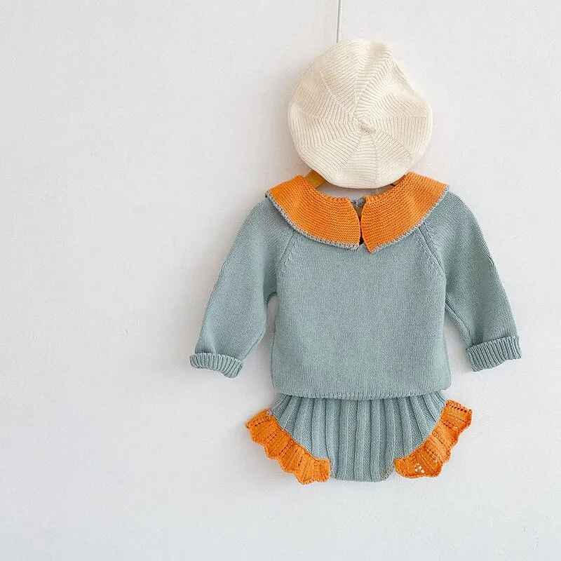 Embroidered Knit Sweater and Bloomers Ensemble