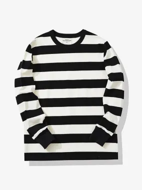 Heavyweight Biker Striped Long Sleeve Tee