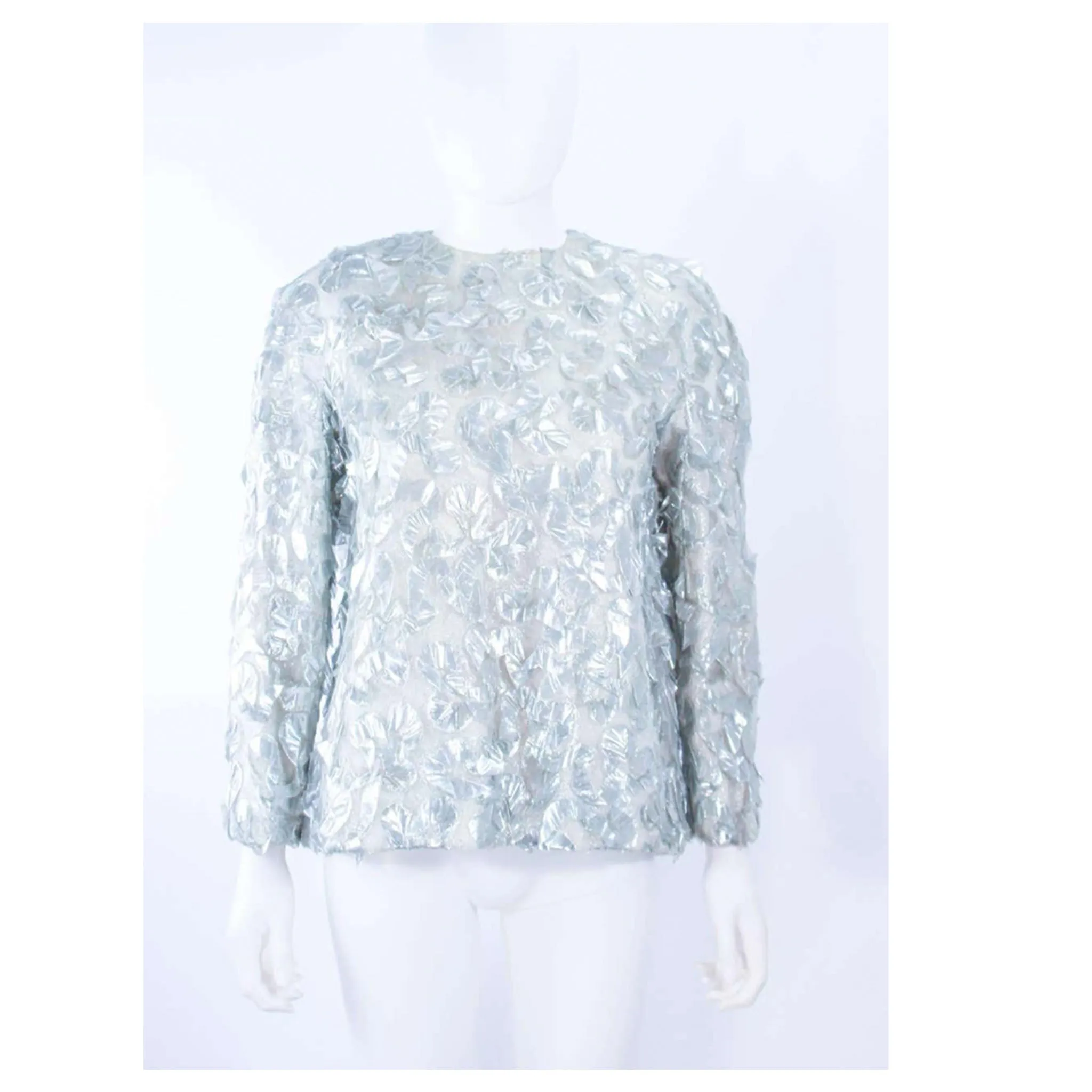 JAMES GALANOS 1960s 3 pc Silver Metallic Ensemble