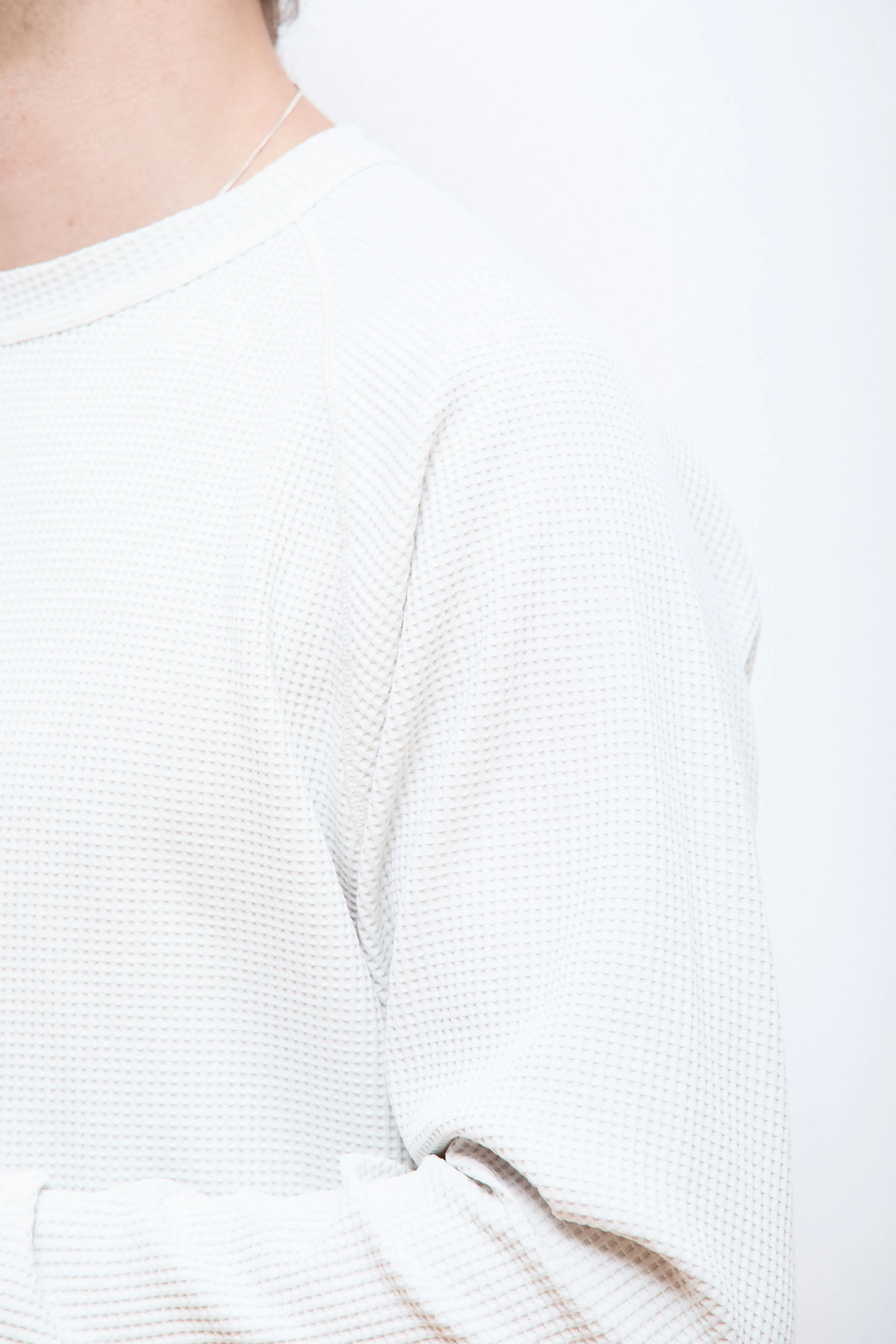 Kristian Relaxed Tech Waffle Sweater Lucid White