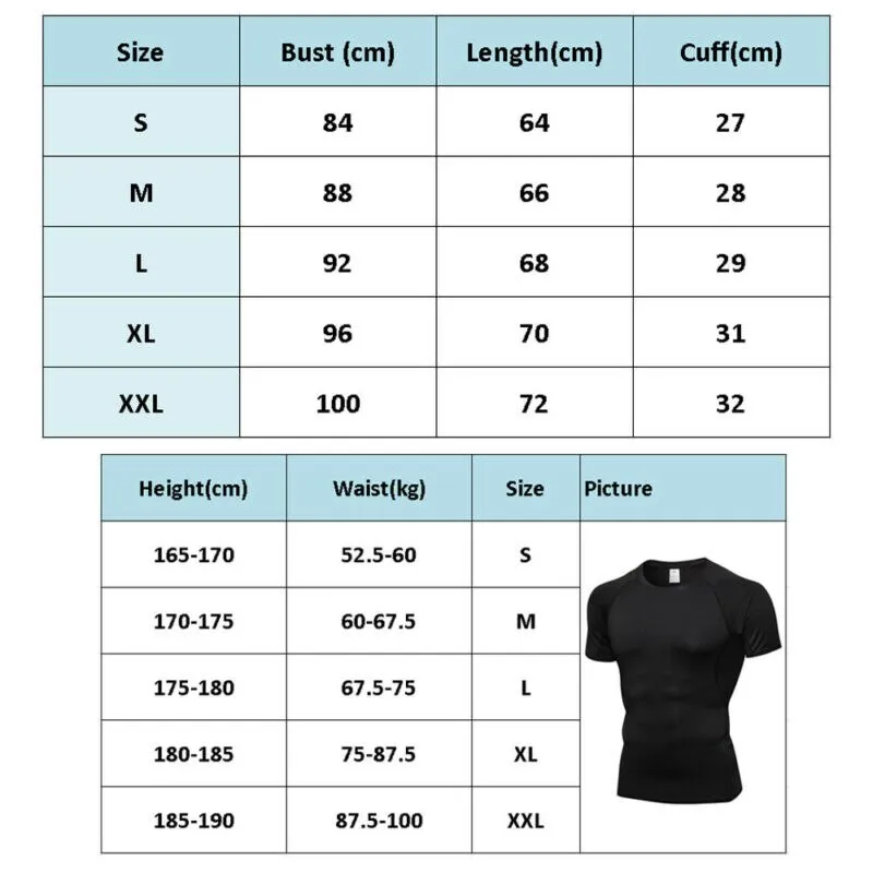 Men Short Sleeve Fitness Elastic Running Sport T-shirt Compression