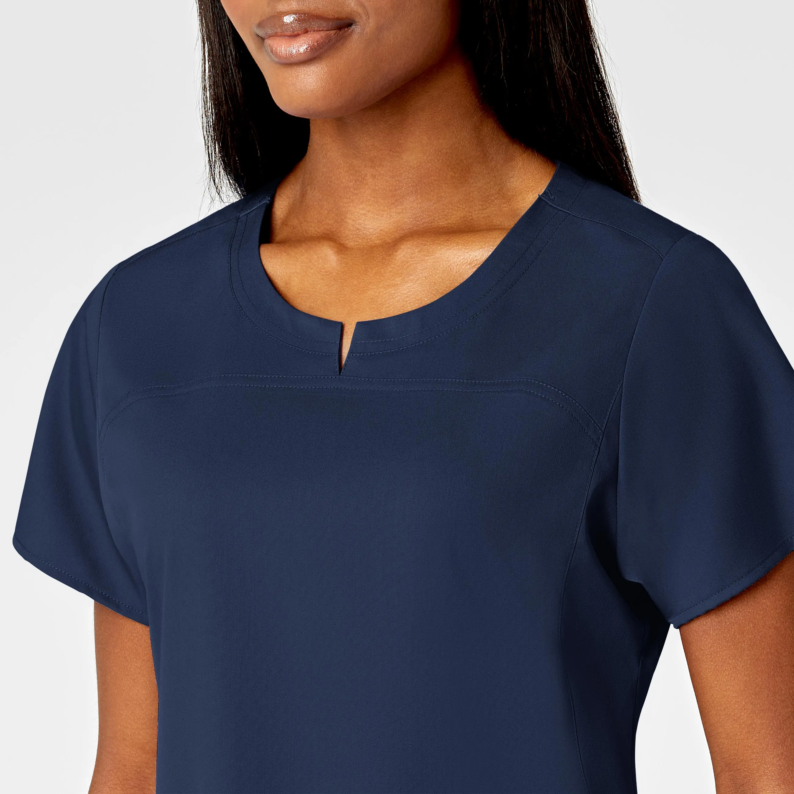 PRO Women's 4 Pocket Notch Neck Scrub Top - Navy