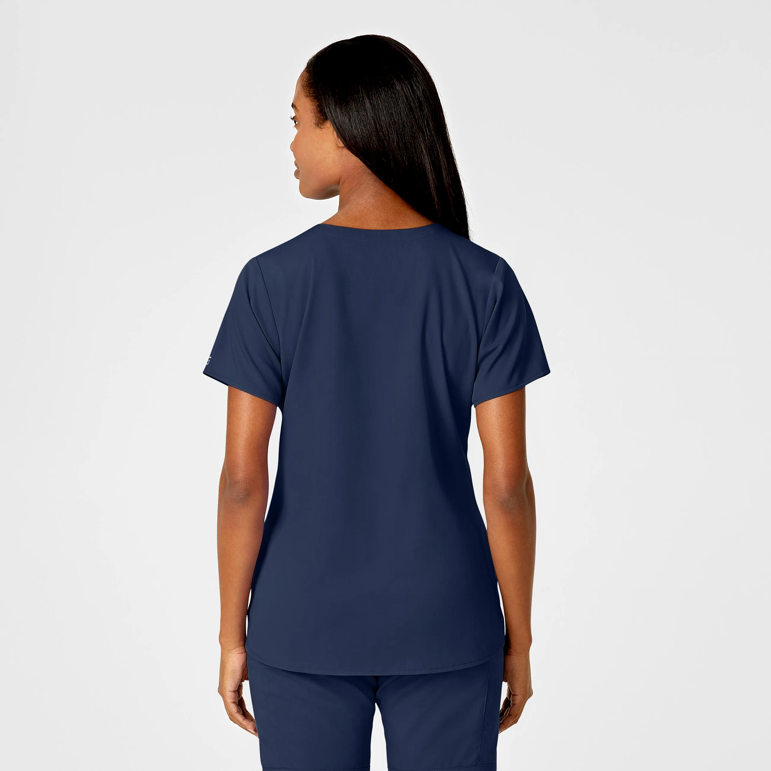 PRO Women's 4 Pocket Notch Neck Scrub Top - Navy