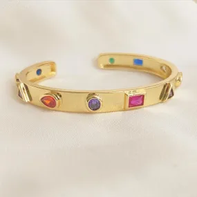 Rainbow Shapes Cuff Bangle