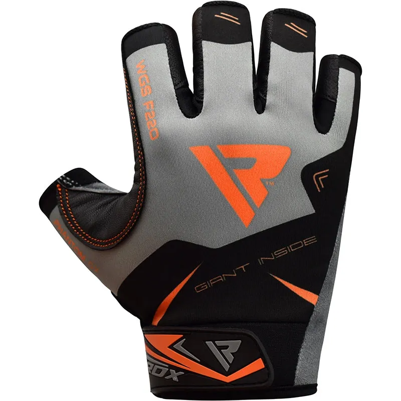 RDX F22 Half Finger Solid Grip Weight Lifting Training Gym Gloves