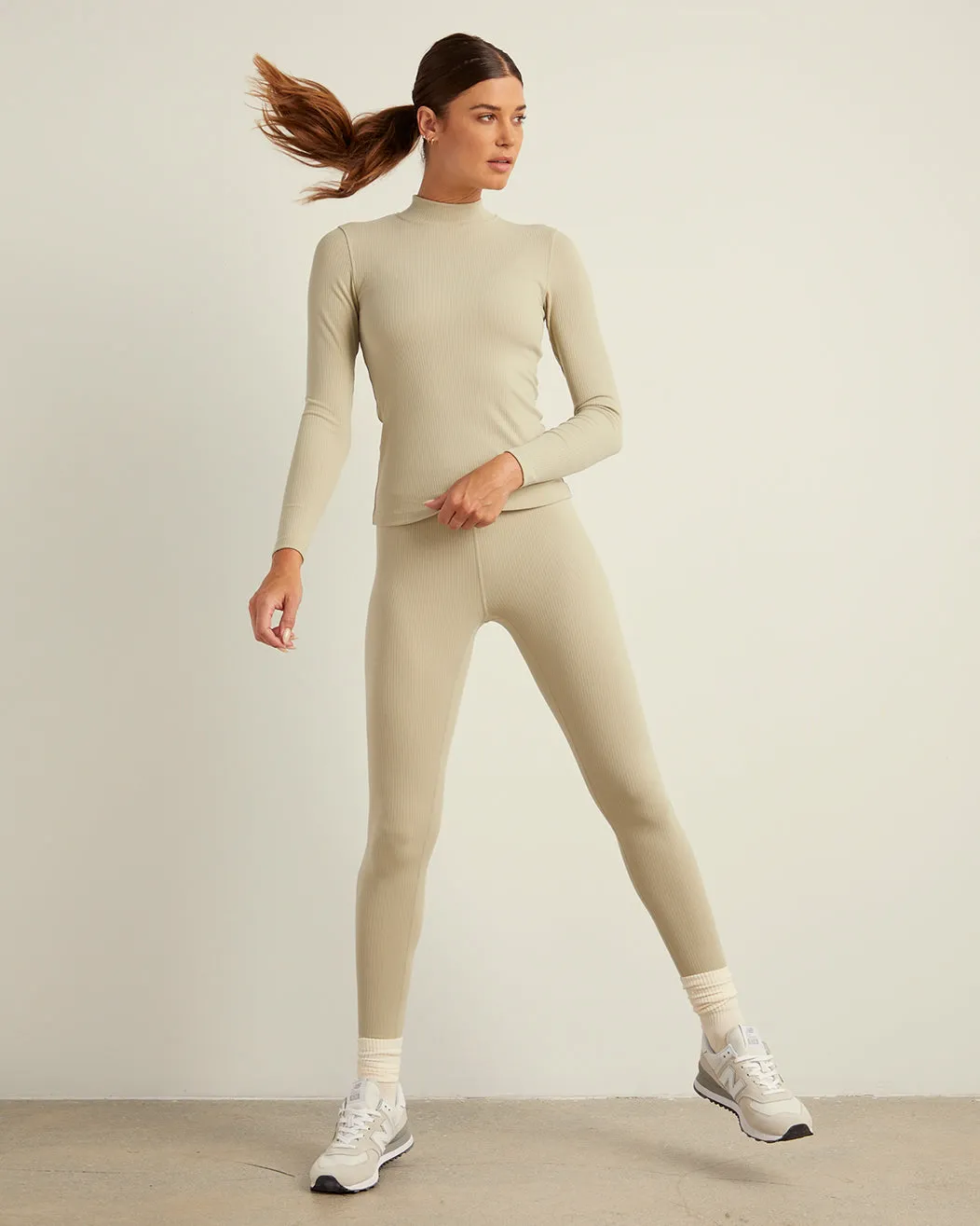 Rib Mockneck Long Sleeve