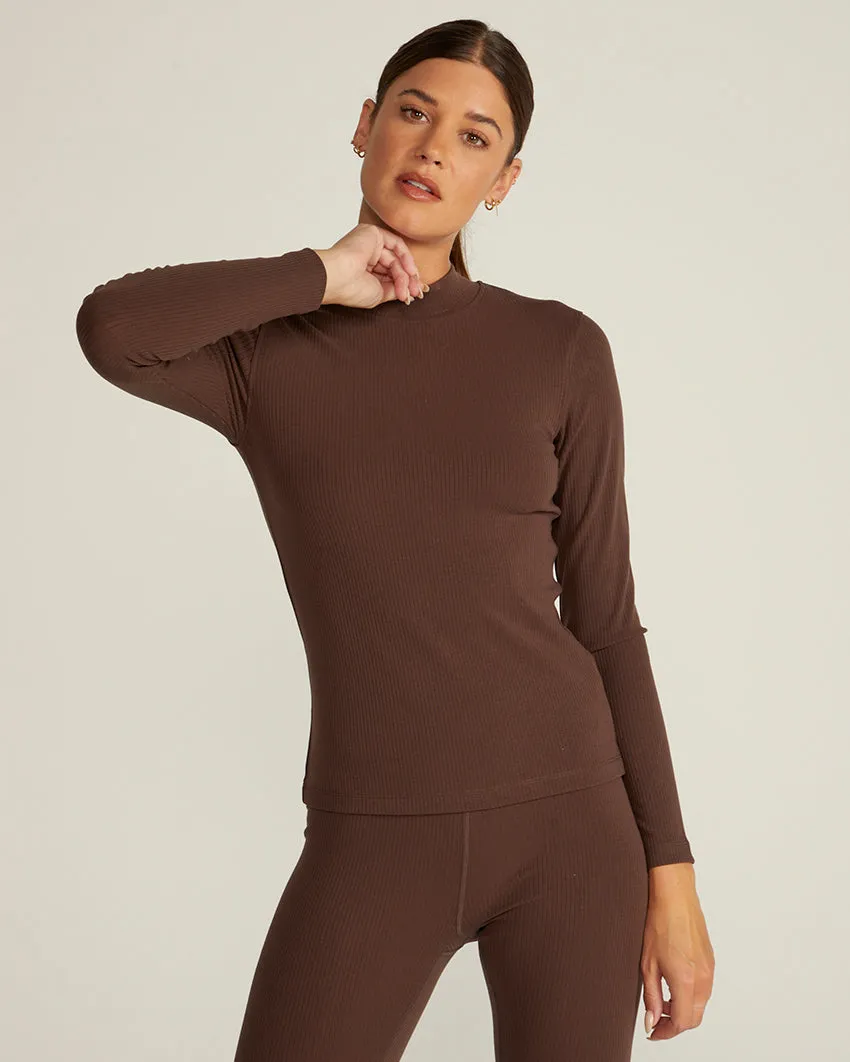 Rib Mockneck Long Sleeve