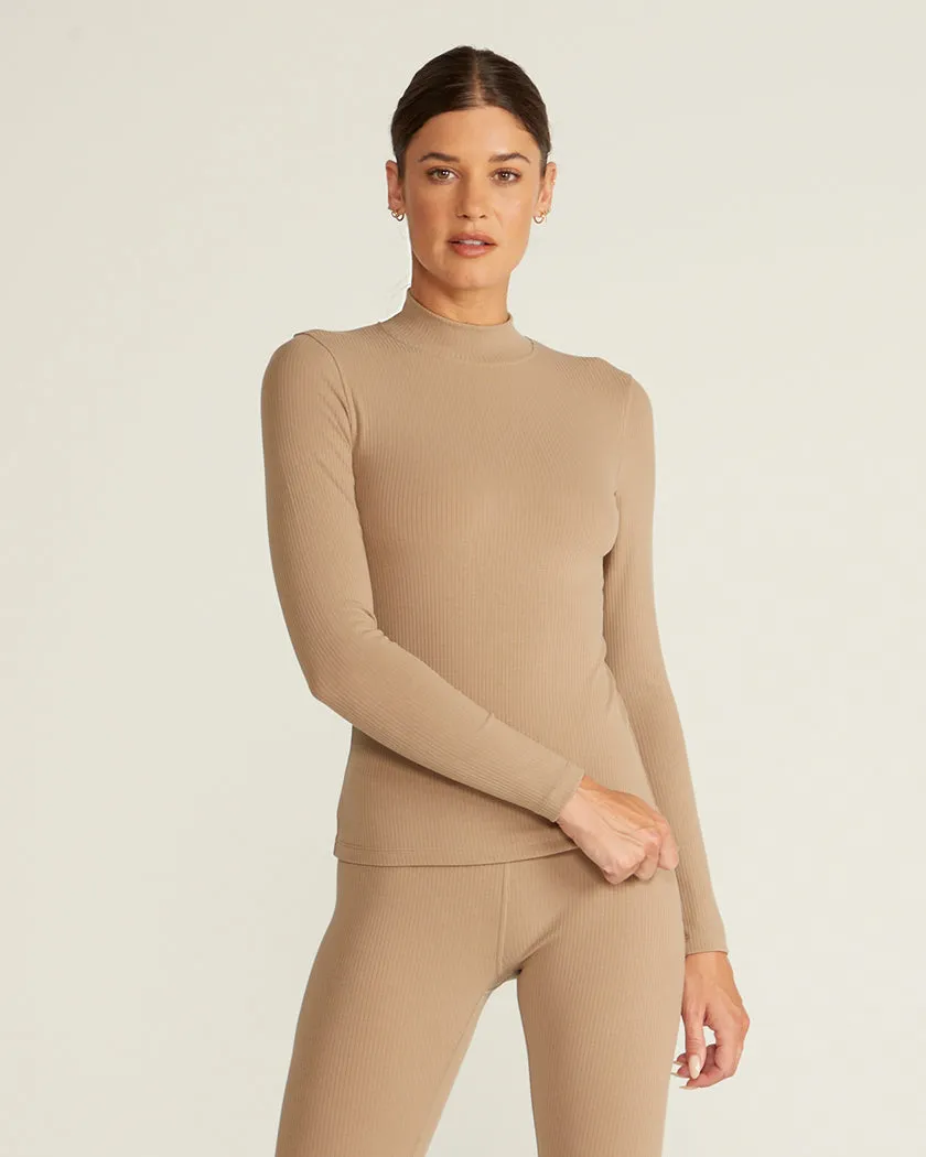 Rib Mockneck Long Sleeve