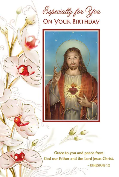 Sacred Heart Birthday Card