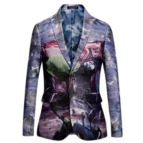 The Tropicana Slim Fit Blazer Suit Jacket  - Violet