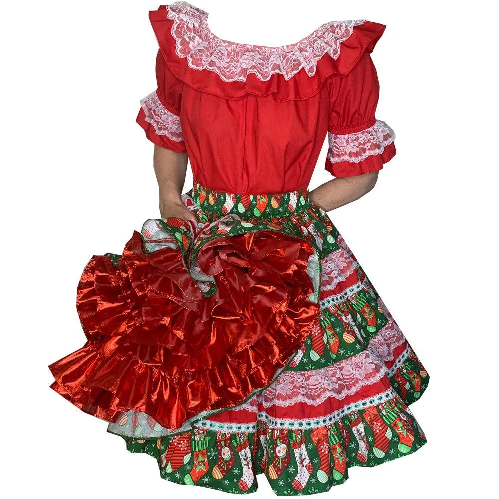 XL Christmas Stockings Square Dance Outfit