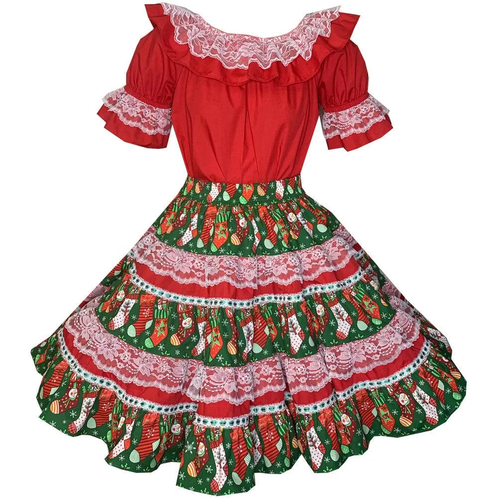 XL Christmas Stockings Square Dance Outfit